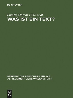 cover image of Was ist ein Text?